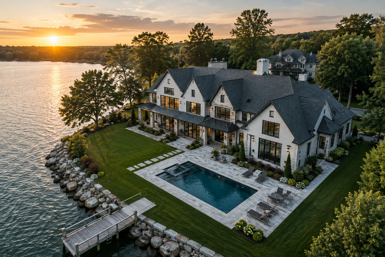 Aerial view of a residential property